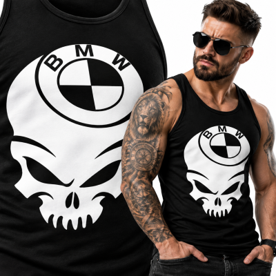 TANK TOP ŚMIESZNY SKULL BMW